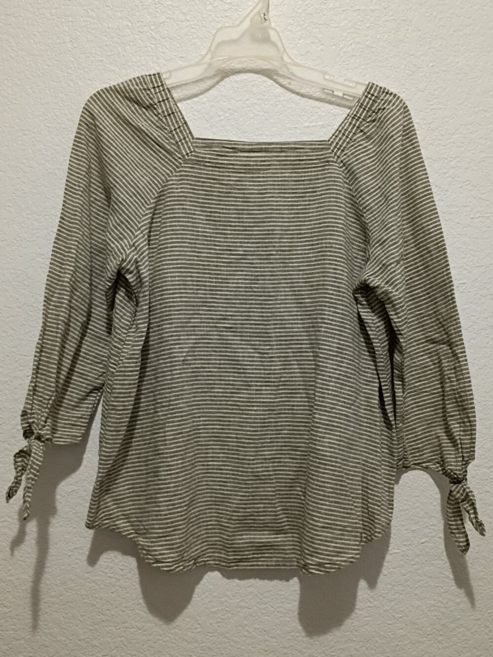 Liz Claiborne Women's Linen Cotton Pullover Blouse Striped size Small